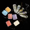 Glitter 32PCS Solid Nail Pigment Aurora Perly Nail Art Art Fablor Metalowa paleta z pędzlem Rysuj Glitter Powder Paznt Gwóźdź Zestaw artystyczny