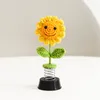 Decorative Flowers Hand-woven Rose Sunflower Ornament Auto Dashboard Interior Trembling Handicrafts Artificial Home Decorations