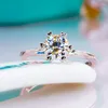 Anelli a grappolo D Colore Moissanite Anello S925 Sterling Silver Platinum Pesti di matrimoni placcati per donne proposte Fine Jewelry Pass Test