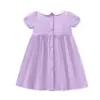 Little Maven 2024 Summer Party Purple Dress Suitable for Girls Childrens Clothing Cartoon Embroidered Cotton 240424
