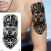 Tattoo -overdracht Waterdichte tijdelijke Tattoo Sticker Forest Lion Tiger Bear Flash Women Snake Wolf Crown Flower Art Art Art ARM Fake Tatoo Men 240426