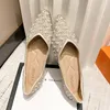 Chaussures décontractées eau diamant pointu célibataire femme d'été à fond plat de style de fée peu profonde