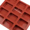 Moulds 12Cavity Square Shape Cake Mold Mini Fancy Brownie Cake Pan Silicone Mold Baking Mould Cookie Muffin Tray