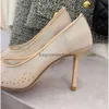 豪華なメッシュダイヤモンドハイヒールシューズ女性フラットシューズ新しいカラードリルスパンコールデザイナーレディースウェディングパーティーホワイト通気性クリスタルハイヒールの靴