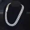 925 VVS de prata esterlina Real CVD Diamond Miami Chain Link Cuban 18K Gold Bathed Moissanite Chain Chain Mossan Hip Hop Colar