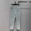 Men's Jeans designer The correct version of Lvjia 24 Spring/Summer Tyler Co branded Macaron Embroidered Jacquard Denim Set JJ Same Style Coat XSWA