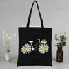 Einkaufstaschen lieben Gänseblümchen fühlen Canvas Umhängetasche Mode -Tasche Käufer Eco großes Handtaschen Lebensmittelpackung