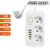 Заглушки EU Pult Power Strip 2M Удлинитель Multiprise 3AC розетки Электрический розетки с 4 USB 1 Typec Network Filter быстро зарядка