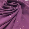 Sjalar lyxguldchiffonghuvud halsduk solid mjuk lång muslimsk halsdukar för kvinnor hijab musulman femme sjal och wrap foulard islamique d240426