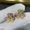 Ny modedesigner 18K Butterfly Stud örhängen halsbandsuppsättning för kvinnor hög upplaga halsband kvinnlig vit fritillaria full diamant pläterad