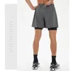 Ll shorts de ioga masculinos esportes de verão calças curtas Treinamento casual respirável rapidamente, correndo fitness terno casual e calça de moletom solta combinando camiseta de manga curta