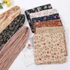 Bandanas Durag 145cm Bloemvierkant Chiffon SCROOK HOOFDBAND Dames Moslimbloemhoofdband met luipaardpatroon Sjaagstolen Maldiven Hoofdband 240426