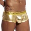 Underpants Pinky Senson Men Boxer Bright Boxershort Gold Fucice Mutandine in pelle Performance Boxer Calsones Homme S04bo