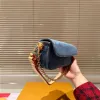 2024SS Women's Luxury Designer New Cowhide Leather Plånbok på Chain Ivy Denim Underarm Bag Women's Handbag Shoulder Bag