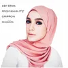 Bandanas Durag 2024 New large-sized regular bubble chiffon headscarf shawl womens solid color long scarf summer thin Muslim headscarf packaging 240426