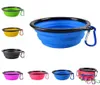 Couleur de couleur Pet Pet Cat Dog Bowl Pliant pliant en silicone chiot en doggy fuites en doggy