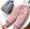 Trousers Childrens Thick Cotton Ski Pants Boys and Girls Winter Velvet Warm Trousers Preschool Waterproof Outdoor Pants 1-6 Years OldL2404