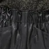 Юбки кожа подлинные мини -женщины сексуальные свободные овцы хараджуку женская высококачественная уличная одежда эластичная талия