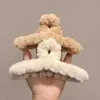 Coix de cheveux Barrettes nouvelles griffes de cheveux en coton en peluche adaptés aux femmes Clip de requin à haute température Clip à la mode accessoires coréens