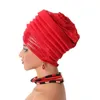 Bandanas Durag African Dames Auto gelkop Nigeriaanse dames geplooide kop gewikkeld met moslimhoofddoek en hoed turbine UAV 240426