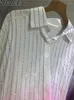 Damskie bluzki ciężkie koszulę krążkową koszulę gradientowy barwiony krawat luźne długość długości długości swetrowej sprężyn sprężynowe topy