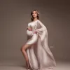 Sukienki macierzyńskie miękkie szyfonowe fotografowanie macierzyńskie sukienka studyjna strzelanie akcesoria przezroczyste czyste przylądek prosty wzór Q240427