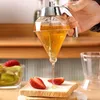 Dinnerware Syrup Dispenser Mason Jar Honey Elegant Diamond-shaped Glass With Stainless Steel Cover For Kitchen