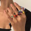 Cluster anneaux à la mode des perles de verre simples anneau boho bijoux fait à la main