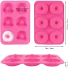 Moldes 4 tamanho de assadeira de silicone para donuts de pastelaria de silício Formulário Donut Mold Diy Cake Chocolate Bagels Sobremsert Bakery Tools