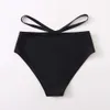 Grote driehoek strandbroek hete lente zwemmen nieuwe zwembroek dames zwart hoge taille zwembroek bikini