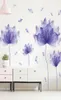Творческие фиолетовые наклейки на стены цветов гостиная спальня декор домашний фон декор стены Большие 3D обои виниловые цветы decal8155951