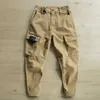 Calças masculinas 2024 Marca de moda Primavera/verão Algodão Calças mensais Pontas de perna solta Edição Khaki Casual Cut Pantsl2404