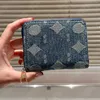 Portefeuille en denim pour femme concepteur de cartes de cartes mascules jeans bleu v portefeuilles femmes fashion cache-carte de carte de cartes à glissière