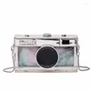 Avondtassen gepersonaliseerd mode vintage camera ontwerp unieke vorm koppeling schoudertas dames casual mini transparante messenger portemonnee