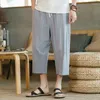 Pantaloni da uomo pantaloni estivi in cotone in lino cotone pantaloncini sciolti sciolti