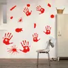 Autocollants muraux Horreur Decal Blood Handprint Halloween Window Verre Verre Salon Décoration de la chambre