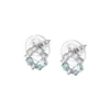 Designer Swarovskis jóias austríaco Crystal Hollow Circular Brincos de cristal gradiente azul para mulheres com brincos de cristal oval de diamante