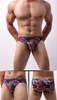 Underpants Sexy Low-waist Men's Underwear Briefs Printing U-convex Design Mesh Breathable Moisture Wicking Bikini Beach Pants