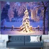 Tapisseries lce et neige arbre de Noël tapisserie psychédélique forêt hut mur suspendu cadeaux de vacances de style naturel décoration intérieure