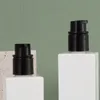 Bouteille en verre blanc perlé pompe de lotion de couvercle noir 120 ml 100 ml 50 ml 30ml 30g 50g carré pots cosmétiques Récipient de maquillage rechargeable 30g 50g pots de crème vides