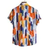 2024 Men's Shirt Short Sleeved Men's Lapel Printed Shirt Men's Hawaiian Shirt Floral Lining