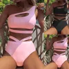 Swimwear femminile da bagno Donne a una spalla Bikini in bikini con un costume da bagno top per cror top sport a due imbottiti costume da bagno.