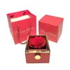 Schmuckbeutel 360 Grad Rotatable erhalten konserviert real Rose Ring Box Halskette Valentine Forever Roses Aufbewahrungsfall für Frauen Freundin