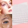 1COX Tattoo Transfer 3D Eyes Face Makeup Temporary Tattoo Self Adhesive Beauty White Pearl Jewels Stickers Festival Body Art Decorations Nail Diamond 240426