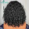 Syntetyczne peruki ludzkie włosy Kręcona peruka bob z grzywką 200 Gęstość Blueless W pełni maszyna wykonana luźna brazylijska remi odpowiednia dla kobiet xcsunny Q2404271