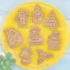 Stampi 8 pezzi di cookie natalizi Babbo Natale fiocchi di neve Cookie stampi biscotti timbro embosser timbro di cottura di natale decorazione