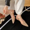 Casual schoenen Hollow gladiator sandalen plat lage hakken puntige teen enkel riemen zomerse mode dames kleding kantoor dame comfortabel schoen