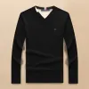 Luksusowy poruszający się męski sweter w stylu dekolt vintage vintage haft multi-kolor marka multi kolorowa miękka ciepła t-shirt Street Lisure długie rękawowe stałe kolorowe sweter