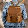 Rucksack Royal Bagger Retro 15 "Laptop -Computer für Männer verrückte Pferde Leder Umhängetasche Echtes Cowhide -Reise -Rucksäcke 1442