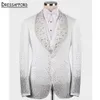 Mężczyźni garnitują dwa kawałki Peading Perły Evening Party Blazer Groom Wear Man Suit Blazer Man Suit (kurtka + spodnie + kamizelka)